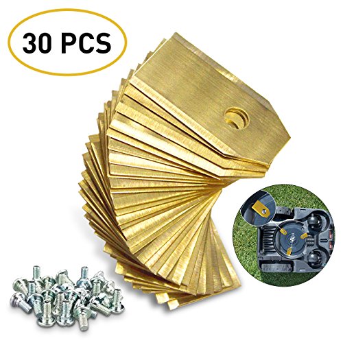 Magicfun Cuchilla de Repuesto para Husqvarna Automower, 30 Hoja De Repuesto de cortacésped + Tornillos para cortacésped en Jardín