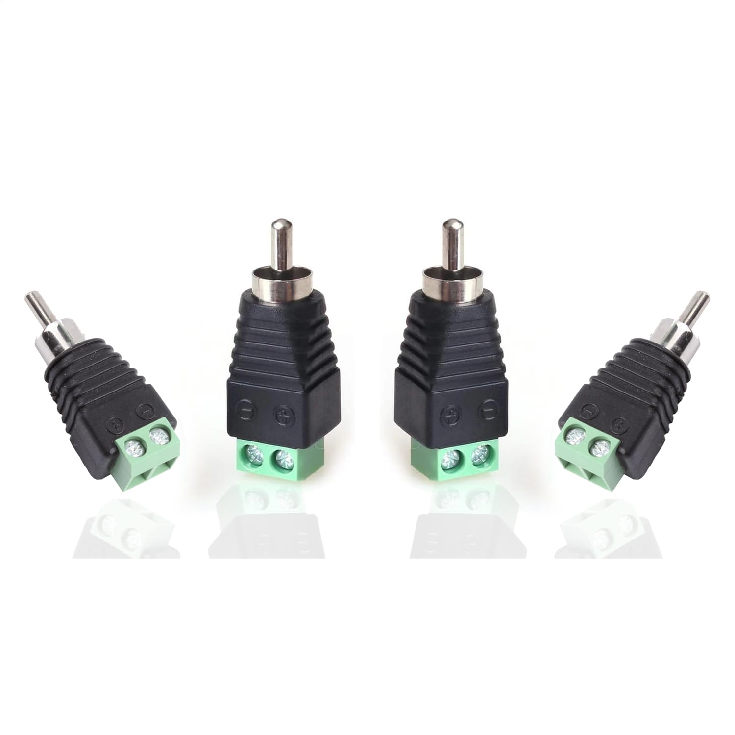 Photo 1 of California JOS Phono RCA Male Plug to AV Screw Terminal Adapter Speaker Wire to Connector for Audio & Video (4 PCS, RCA Male Plug)