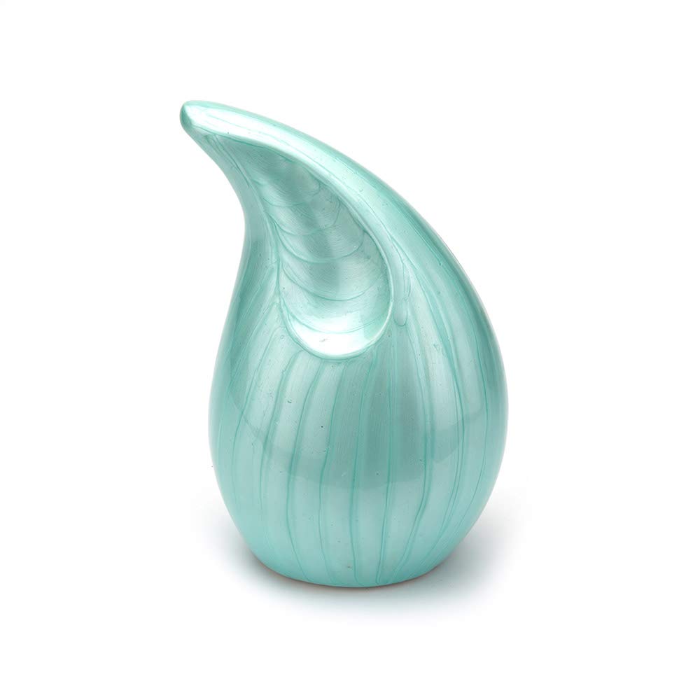 Urns UK Tiverton Teardrop Cremation Ashes Urn Blue 8" Medium Child Small Adult