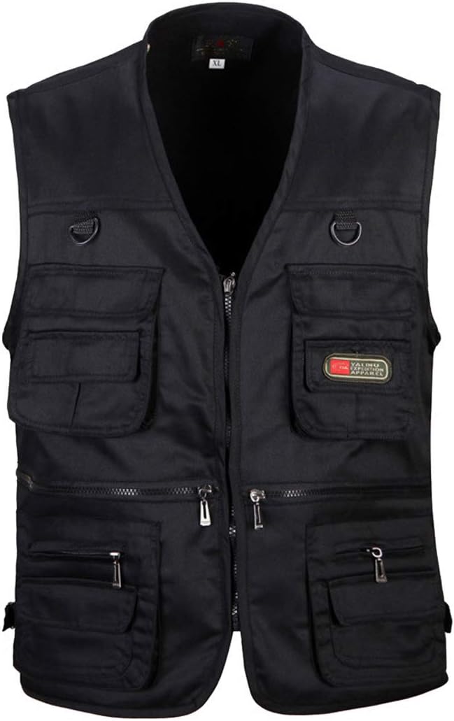 Men Fishing Working Vest Outdoor Photography Waistcoat Camping Jacket Multifunction Bodywarmer Gilet,Man Outdoor Vest Multi-pockets Gilets for Sightseeing Fishing Camping Traveling Hunting Photography