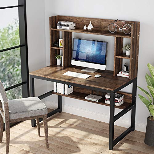 image for TRIBESIGNS WAY TO ORIGIN Tribesigns Computer Desk with Hutch, 47 Inche