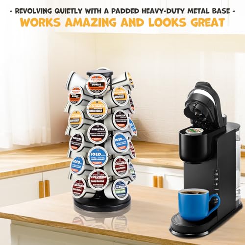 BLACKSMITH FAMILY K Cup Holders k Cup Holder K Cups Holder,K Cup Carousel, Coffee Pods Storage Organizer Stand,Comes All in One Piece,No Assembly Required,1 Count(Capacity of 40 Pods, Black)