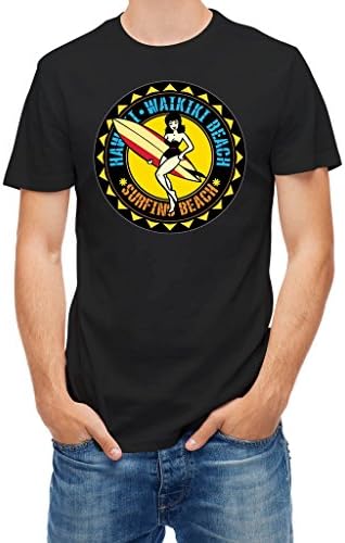 T shirt Waikiki Beach Hawai Souvenir Memorabilia S Black S