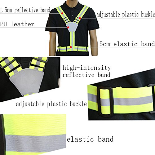 ZZ Lighting Outdoors 2 Pack Reflective Vest Belt for Safety Cycling Running Motorcycle Jogging - Thumbnail 5