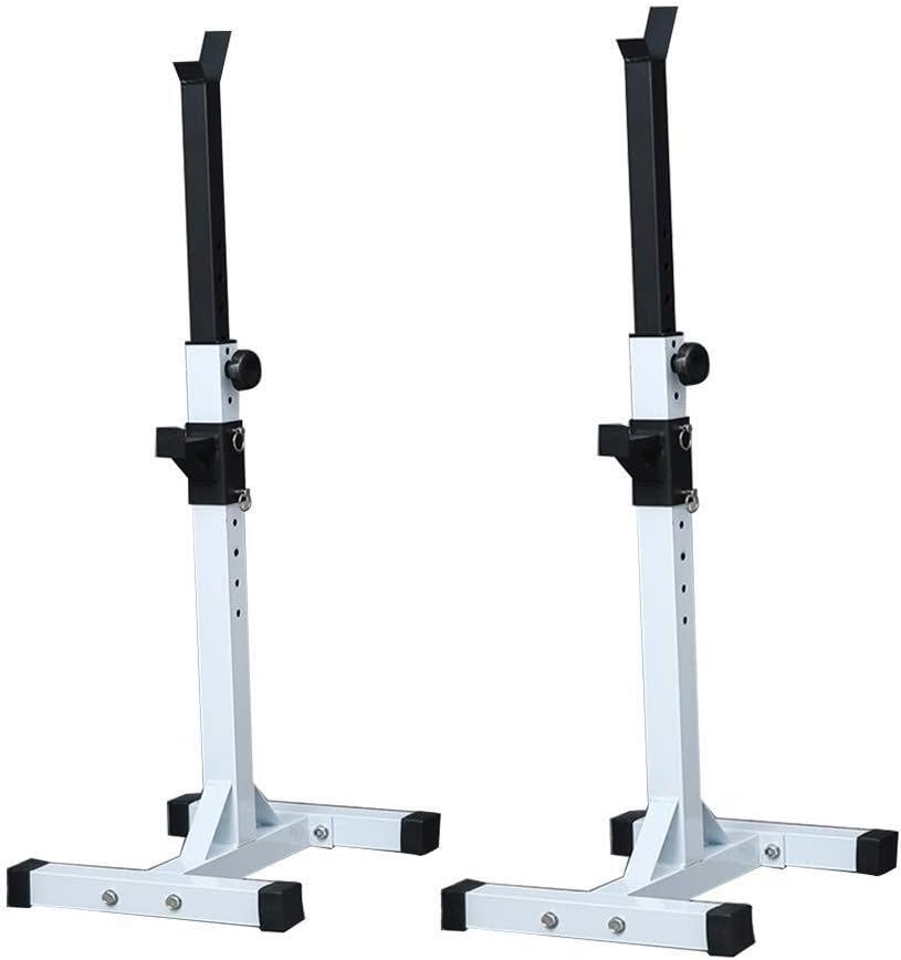 LAOHAO Squat Rack Adjustable Barbell Weight Bench Bench Press Home Fitness Equipment Weight Dumbbell Bench Bench White Sturdy Material Bench Bench (Color : White, Size : 24743149cm)