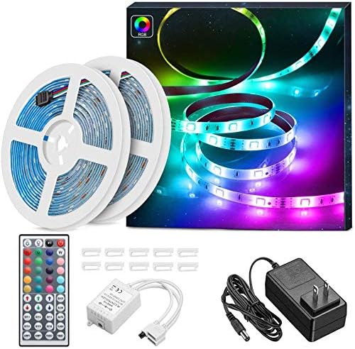 MINGER Waterproof RGB LED Light Strip 300 LEDs, 2x16.4ft