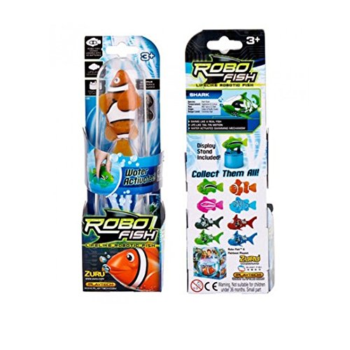 Robo Fish Water Activated Orange Clownfish 3 Inch Toys & Games, Kids' Electronics, Electronic Pets