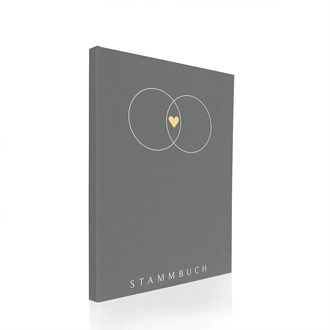 Hochzeitideal Stammbuch der Familie DIN A4 'Alan' Leinen (Grau)