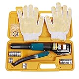 Blika 10 Ton Hydraulic Wire Battery Cable Lug Terminal Crimper Crimping Tool with 9 Dies