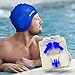 AZSPORT Swim Cap, Nose Clips and Ear Plugs Included, Blue
