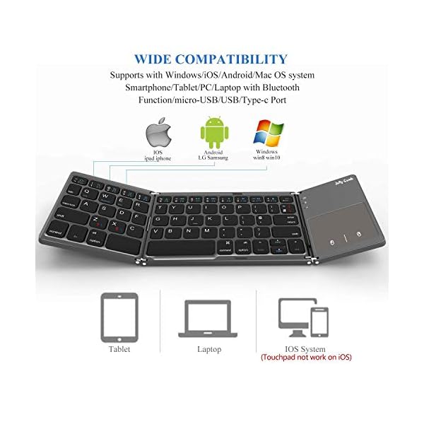 Folding-Bluetooth-Keyboard-Jelly-Comb-B003B-Rechargeable-USB-Wired-Bluetooth-Keyboard-Dual-Mode-UK-Layout-with-Touchpad-Dark-Gray-Upgraded-Version Folding Bluetooth Keyboard, Jelly Comb B003B Rechargeable USB Wired & Bluetooth Keyboard Dual Mode UK Layout with…