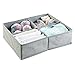 mDesign Fabric Baby Nursery Closet Organizer for Clothes, Towels, Socks, Shoes - Pack of 2, 8 Compartments, Gray