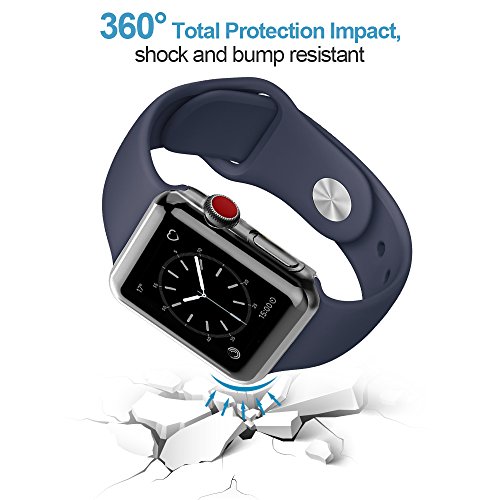 【2 Pack】Marge Plus for Apple Watch Screen Protector with Case 42mm, Soft TPU all-around Ultra-Thin Clear Cover iWatch case for Apple Watch Case Series 3, Series 2