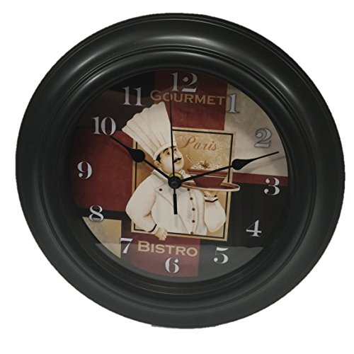 Better Homes & Gardens French Bistro Style Kitchen Wall Clock Paris Chef French Home Decor