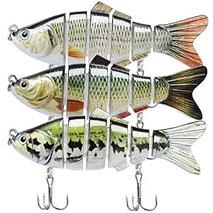 Truscend Leurres Articulés Pêche Aux Leurres 10cm Poissons Nageurs Pour Le Bar Swimbait Glidebait Avec Hameçons Mustad Appât Dur Réaliste Coule Lentement Kit De Pêche