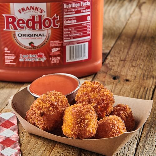 FRANKS REDHOT ORIGINAL CAYENNE PEPPER HOT SAUCE, 1 GAL – ONE GALLON BULK CONTAINER OF CAYENNE PEPPER HOT SAUCE TO ADD FLAVORFUL HEAT TO ENTREES, SIDES, SNACKS, AND MORE