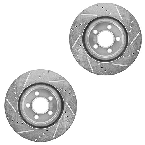 Complete Front & Rear Brake Kit – Posi Semi-Metallic Pads + Drilled & Slotted Rotors – Fits VW Beetle, Golf, Jetta 1998-2006 & Select 2009-2010 – 11.02" Rotor