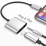 Headphone Jack Adapter for iPhone Adapter Earphone Audio Splitter and Charge Connector for iPhone X/7/7 Plus /8/8 Plus Support to Listen Music and Charge Replacement for iOS 11.4 System -Black