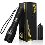 MIZOO Flashlight LED Torch Adjustable Super Bright Aluminium Alloy Waterproof Lighting with Nylon Case