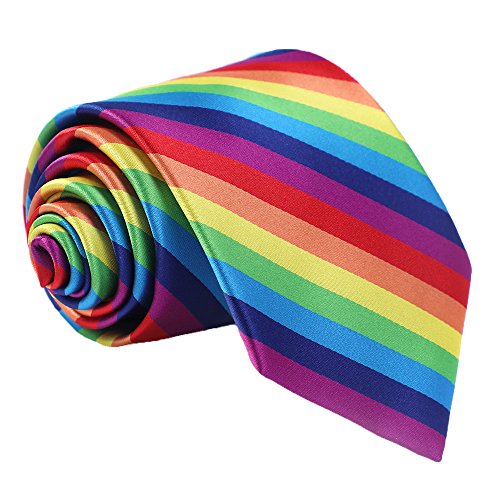 Fortunatever Classical Men's Handmade Necktie,Rainbow Tie With Gift Box