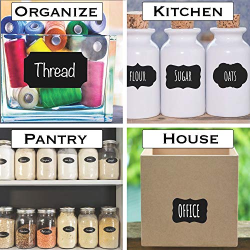 eHomeA2Z 60 Chalkboard Jar Labels for Canning Mason Jars Premium