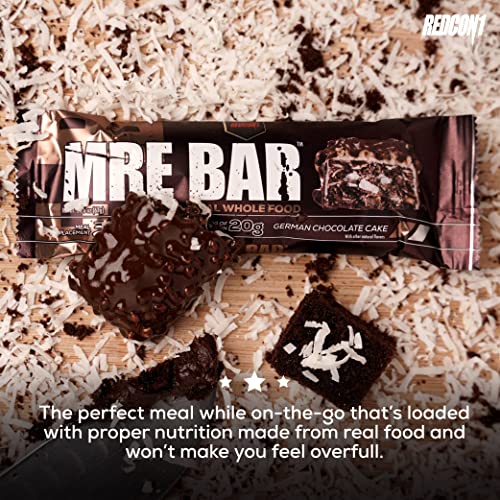 Redcon1 MRE Bar Meal Replacement Protein Bar (1 Box / 12 Bars), Real
