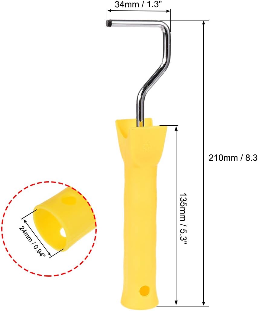 sourcing map Mini Paint Roller Frame 2 Inch Plastic Handle for Wall Repair Painting - Image 3