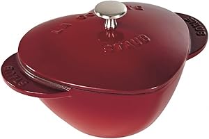 STAUB 1100006 Cast Iron Heart Cocotte, 1.75-quart, Cherry