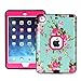 iPad Mini Case, TabPow [Shockproof][Drop Protection][Heavy Duty] Three Layer Rugged Hybrid Hard Case Cover for iPad Mini and iPad Mini 2 with Retina, Rose Floral Flower Hot Pink