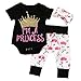 3pcs Newborn Infant Baby Girls Romper+Pants+Headband Legging Home Outfits Set (0-3M, Black+White)