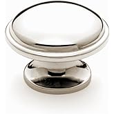 khtumeware 10 Pack 1-3/8 inch(35mm) Polished Nickel Cabinet Knobs Round Drawer Knobs Kitchen Cabinet Hardware Zinc Mushrooms 