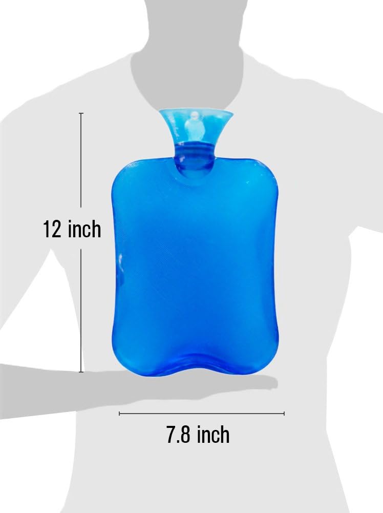 Attmu Classic Rubber Transparent Hot Water Bottle 2 Liter with Knit Cover - Blue: Health & Personal Care