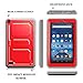 Fintie Impact Resistant Case for Amazon Fire (Previous 5th Generation, 2015 7 inch) - [CaseBot Tuatara] Rugged Unibody Hybrid Full Protective Bumper Cover with Built-in Screen Protector, Red