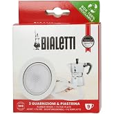 Bialetti BIA640310 Pack of 3 Gaskets + 1 Plate, Tz.9, Stainless Steel