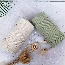 Macrame Cord 3mm 109 Yards Beige, Colored Natural