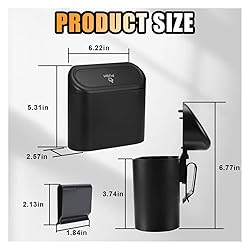 Mini Car Trash Can With Lid, Small Automotive