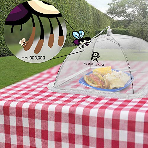 (6 Pack) Mesh Food Tents/Food Covers for Outdoors | 2 XL (49x27x17) & 4 Standard (17x17x9) | Fine Net Screen | 100% Fly Protection | Double Layer Skirt | Upgraded Rods