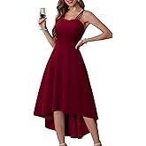 DRESSTELLS Women's Cocktail Dress 2026 Formal Wedding Guest Bridesmaid Evening Hi Low Church Prom Fit Flare Dress