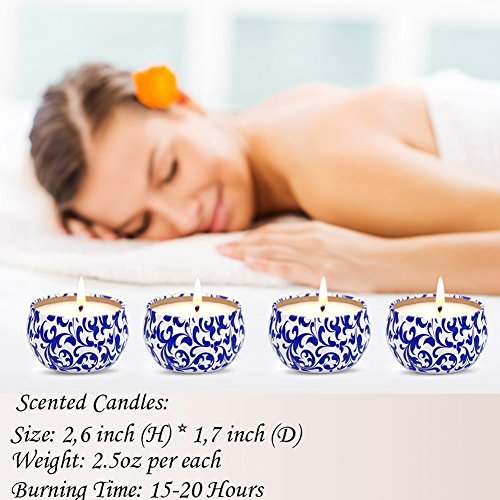 YIH Citronella Candles Scented Soy Wax, 20 Hour Burn, Natural Mosquito Repels, Outdoor and Indoor ,(set of 4)