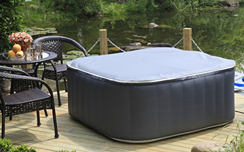 O'SPAZIA Aufblasbarer quadratischer Whirlpool – 4 Personen – einfach zu bedienen – Aufpumpen in 5 Minuten – bis 40 Grad… – Bild 5