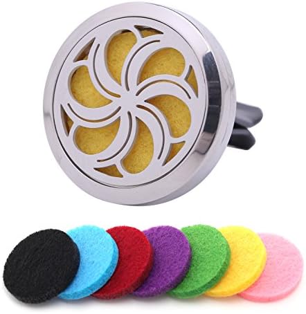 SCENTFUSEY: Best Essential Oil Car Diffuser. Great Stocking Stuffer. Add Your Essential Oils to Locket Vent Clip for Aromatherapy In Car|Home Fans. Air Freshener With 7 Felt Pads, Gift Box &amp; eBook