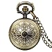 JewelryWe Christmas Gifts Women's Spider-Web Carving Pattern Antique Delicate Pocket Watch with 31.5 inch Chain