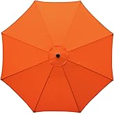 YOUGE OUTDOOR 10Feet Patio Umbrella Replacement Canopy, For 8 Ribs,Market and Table Umbrella Top,Universal Strong and Thick Umbrella Canopy,UV Protection,Canopy Only. (Orange)