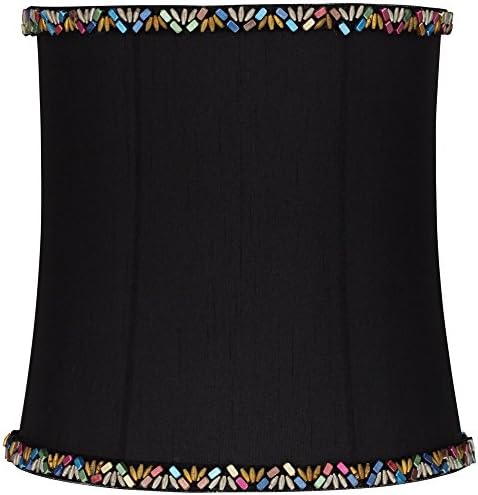 Morrell Black Bead Trim Drum Lamp Shade 9x10x10 (Spider)