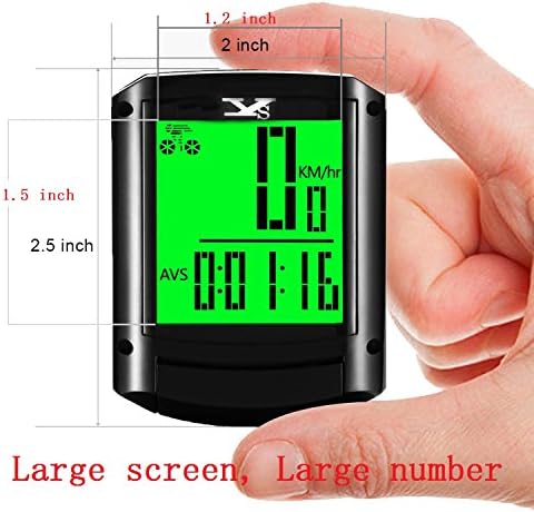 Bike Computer, Wireless Bicycle Speedometer, Multi Function Waterproof Cycling Odometer with Large Touch LCD Screen Display