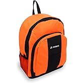 Everest Backpack with Front and Side Pockets, Orange, One Size