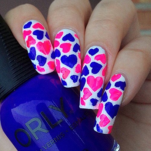Original Heart Stencil Nail Vinyls By Twinkled T - 1 Sheet of 16 Stencils