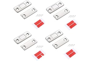 4-Pack Ultra Thin Cabinet Door Magnetic Catch for Drawer Magnets Adhesive Cabinet Latch Magnetic Closures for Kitchen Closet 