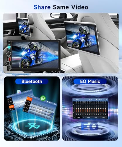Hodozzy DAB+ 2 din Carplay Wireless Android Auto Car Radio with 7 Inch Screen, Bluetooth Touch Screen Car Radio with Video Output/FM/USB/AUX/TF+Backup Camera