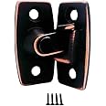 QCAA Heavy Forged Solid Brass Door Latch, 90 Degree Right Angle Door Latch Buckle for Doors & Windows, Small, 1.75", Aged Classic Bronze, 1 Pack, Made in Taiwan
